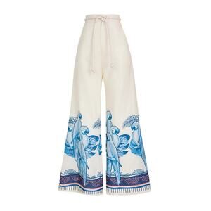 No Pise La Grama Women's Blue Macaw Print La Colina Pants Size 4